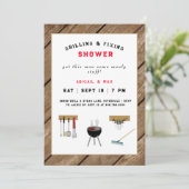 Polterabend für Grillen und Fixieren von Paaren ru Einladung (Stehend Vorderseite)