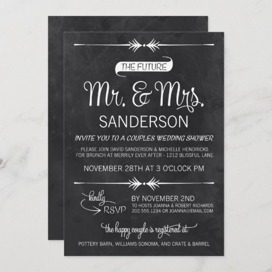 Polterabend für Kopfhörer Einladung (Vorne/Hinten)