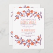 Polterabend für lila und orange Blumenbanner Einladung (Vorne/Hinten)