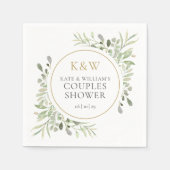 Polterabend für Monogram Grünpaare Serviette (Vorderseite)