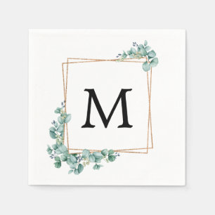 Polterabend für Monogram Grünpaare Serviette
