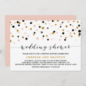 Polterabend für rosa, goldfarbene und schwarze Con Einladung (Vorne/Hinten)