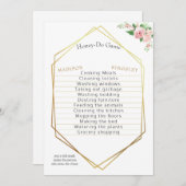 Polterabend Game Schönes Rosa Blumengestein Einladung (Vorne/Hinten)