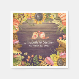Polterabend Herbstmaple Blätter Pumpkins Wood Serviette