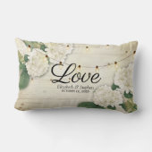 Polterabend Hydrangea Blume String Lights Holz Lendenkissen (Rückseite)