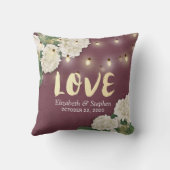 Polterabend Hydrangea String Light Burgundy Red Kissen (Rückseite)