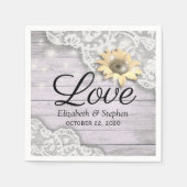 Polterabend Lace Sunflower Holzofenlampen Serviette (Vorderseite)