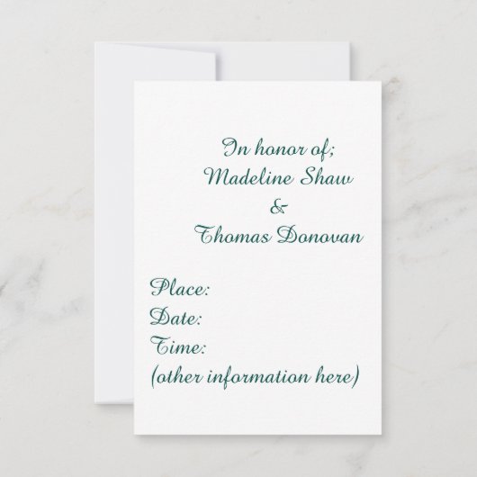 Polterabend, Lily of the Valley and Hearts Einladung (Rückseite)