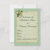 Polterabend, Lily of the Valley Gold Hearts Einladung (Rückseite)