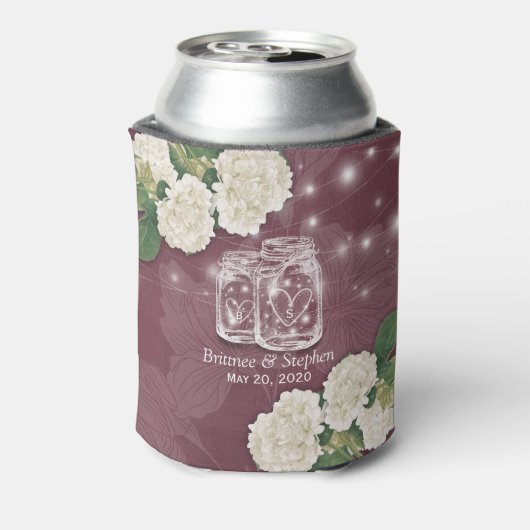 Polterabend Mason Jars Hydrangea String Lights Dosenkühler (Kanne Rückseite)