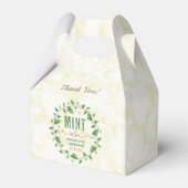 Polterabend Minze zum Wasserfarbenlederkranz Geschenkschachtel (Rückseite)