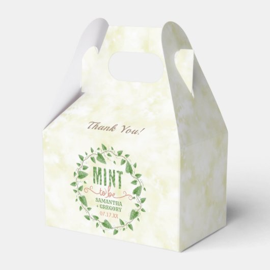 Polterabend Minze zum Wasserfarbenlederkranz Geschenkschachtel (Rückseite)