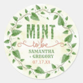 Polterabend Minze zum Wasserfarbenlederkranz Runder Aufkleber (Vorderseite)