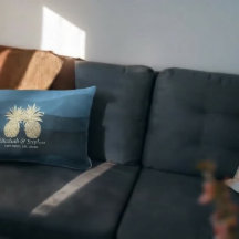 Polterabend Modern Blue Gold Ananas Couple L