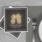 Polterabend Modernes Black Gold Ananas Serviette