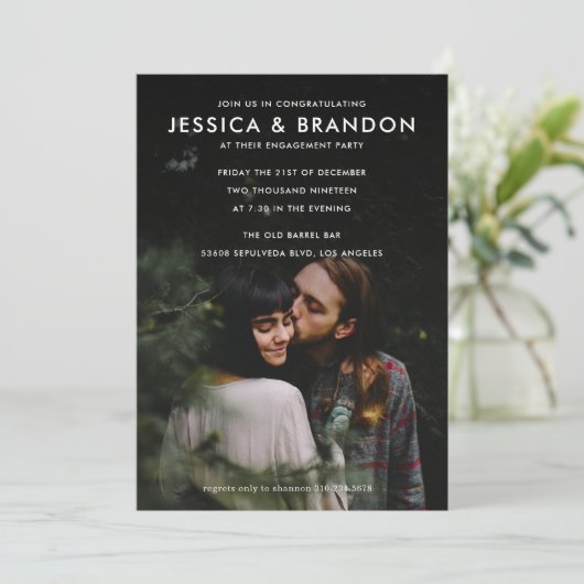 Polterabend | Paare Verlobung Foto Einladung (Stehend Vorderseite)