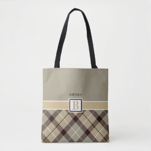 Polterabend Party Tartan Monogram Name Bridal Tasche