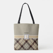 Polterabend Party Tartan Monogram Name Bridal Tasche (Rückseite)