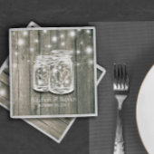 Polterabend Rustic Wood Mason Jar String Lights Serviette