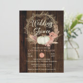 Polterabend - Rustikaler Pumpkin Pampas Wreath Einladung (Stehend Vorderseite)