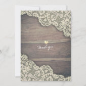 Polterabend Vintage Spitzen Sonnenblume Rustikales Einladung (Rückseite)