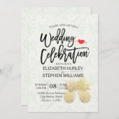 Polterabend Vintages Ananas Einladung (Vorne/Hinten)