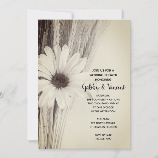 Polterabend von getrocknetem Weizen und getrocknet Einladung (Vorderseite)