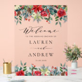 Polterabend Wasserfarben Winter Blooms Garlands Acrylschild (Hochzeit)