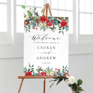 Polterabend Wasserfarben Winter Blooms Garlands Poster