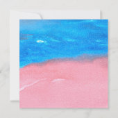 POLTERABEND Watercolor - Blauer und rosa Einladung (Rückseite)