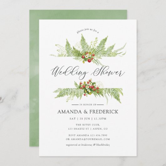 Polterabend "Watercolor Greenery" Einladung (Vorne/Hinten)