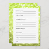 Polterabend wünscht Chartreuse Glitzer-Lichter Einladung (Vorne/Hinten)