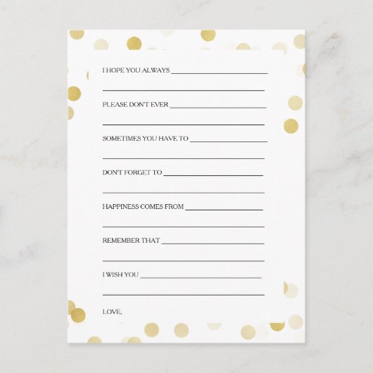 Polterabend wünscht Goldenen Fohlen Glitzer Lights Hinweiskarte (Vorderseite)