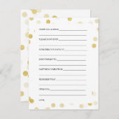 Polterabend wünscht Goldenen Fohlen Glitzer Lights Hinweiskarte (Vorne/Hinten)