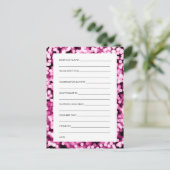 Polterabend wünscht rosa Funkelnd Leuchten Hinweiskarte (Stehend Vorderseite)