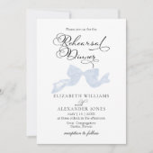 Polterabendeinladungen | Dusty Blue Bow Einladung (Vorderseite)