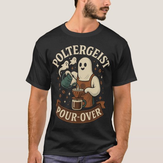 Poltergeist Pour-Over-Ghost-Kaffee-T - Shirt | Hal (Vorderseite)