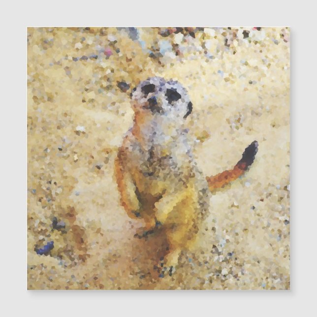 Poly Animals - Meerkat Magnetkarte (Vorderseite)