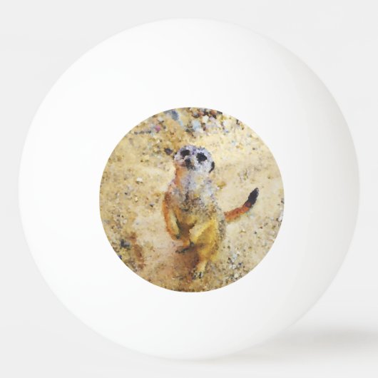 Poly Animals - Meerkat Tischtennisball (Vorderseite)