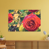 POLY ART of a Rose on Stretching Leinwand print (Insitu (Wohnzimmer))