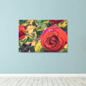 POLY ART of a Rose on Stretching Leinwand print (Insitu (Holzboden))