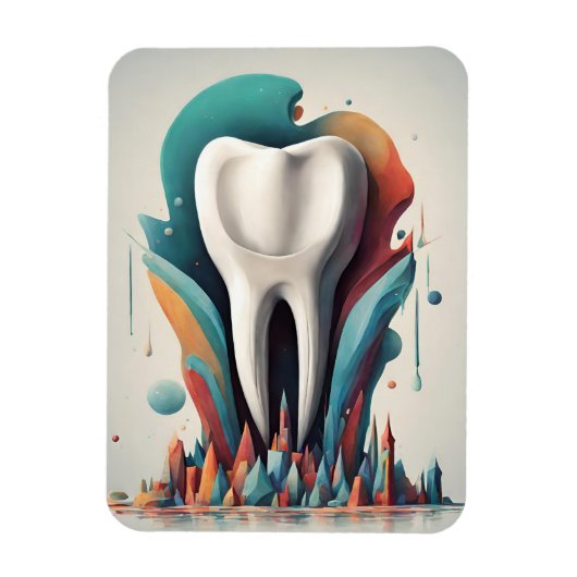 Poly chromatic Tooth Art Magnet (Vertikal)