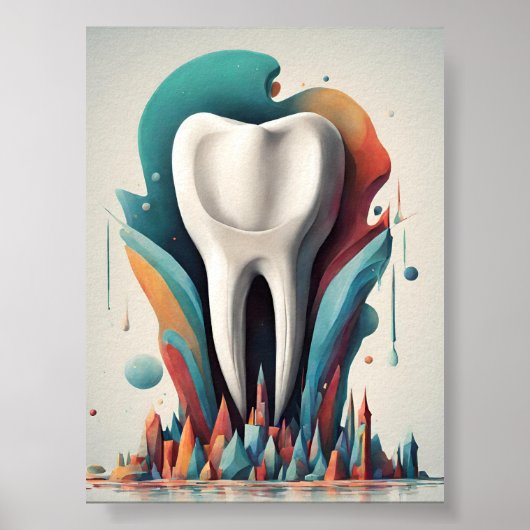 Poly chromatic Tooth Art Poster (Vorne)