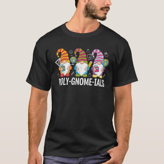 Poly Gnome Ials Math Teacher Mathematician Christm T-Shirt (Vorderseite)
