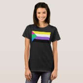 Poly Nonbinäre Flaggenfarben LGBT T-Shirt (Vorne ganz)