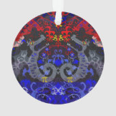 Polyamorischer Drachendamast in den Farben der Fla Ornament (Rückseite)