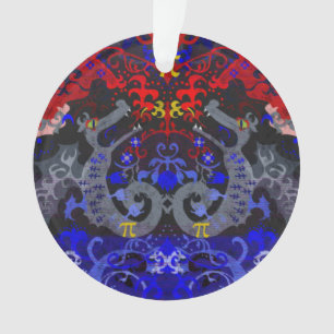 Polyamorischer Drachendamast in den Farben der Fla Ornament