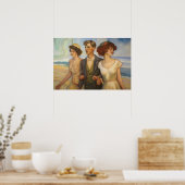 Polyamorose Triad am Strand Poster (Küche)