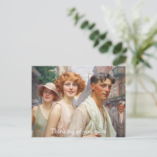 Polyamorose-Trias in der Innenstadt Postkarte (Stehend Vorderseite)