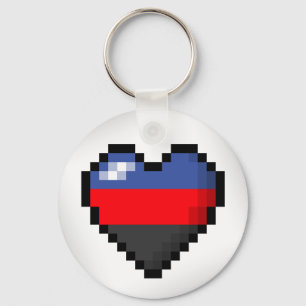 Polyamorous Pixel-Herz Schlüsselanhänger